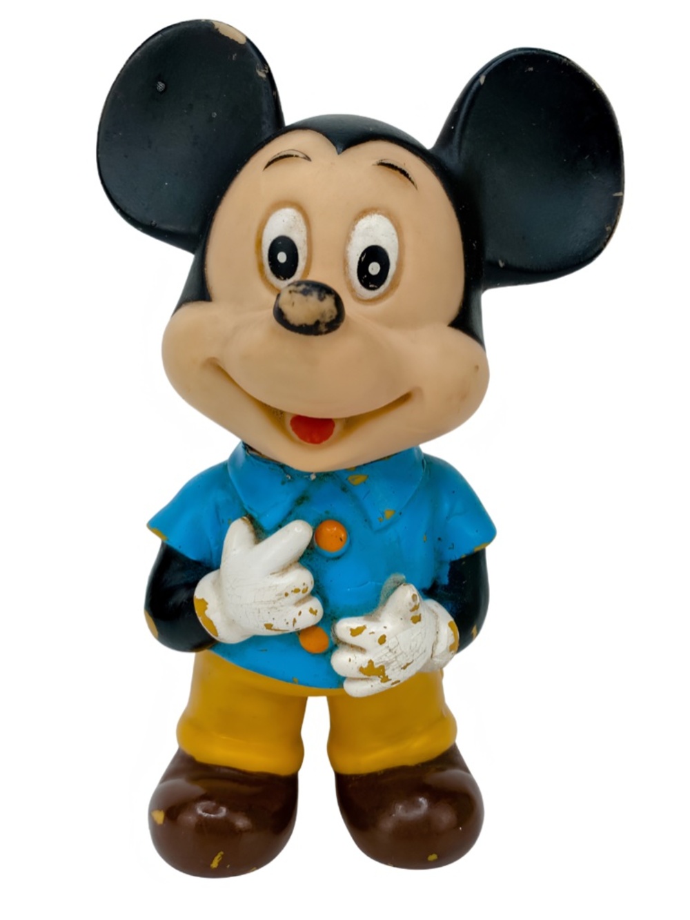 Vintage Mickey Mouse Doll Rubber Squeak Toy Figurine 1960's Walt Disney